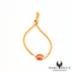 Bracelet Argent ou Vermeil & laiton œil de Sainte-Lucie Rouge