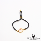 Bracelet Argent ou Vermeil & laiton œil de Sainte-Lucie Rouge