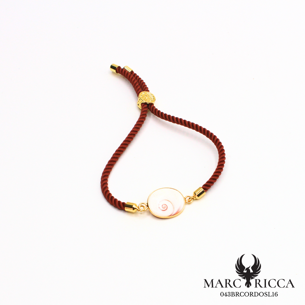 Bracelet Argent ou Vermeil & laiton œil de Sainte-Lucie Rouge