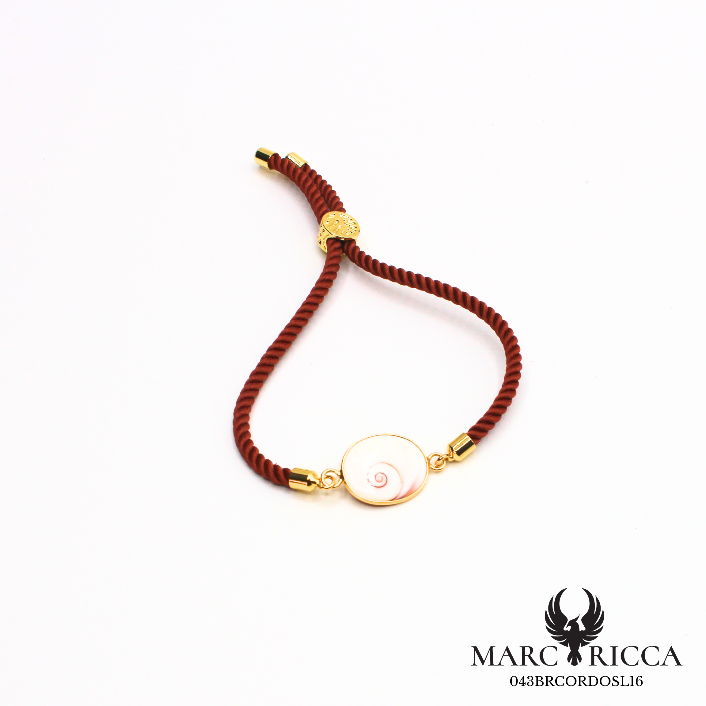 Bracelet Argent ou Vermeil & laiton œil de Sainte-Lucie Rouge