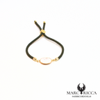 Bracelet Argent ou Vermeil & laiton œil de Sainte-Lucie Rouge