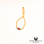 Bracelet corde corail et turquoise en vermeil