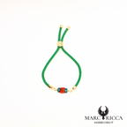 Bracelet corde corail et turquoise en vermeil