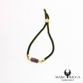Bracelet corde corail et turquoise en vermeil