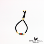 Bracelet corde corail et turquoise en vermeil