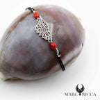 Bracelet Argent Cordon Corail & Corse ajourée