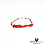 Bracelet corail cupolino et perles de résine
