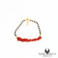 Bracelet corail cupolino et perles de résine