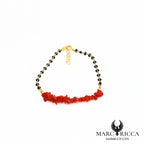 Bracelet corail cupolino et perles de résine