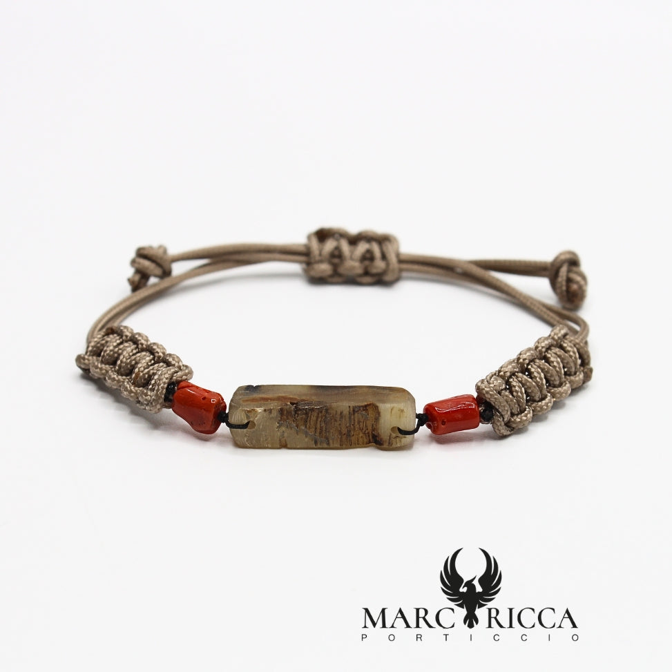 Bracelet homme Corne et Corail