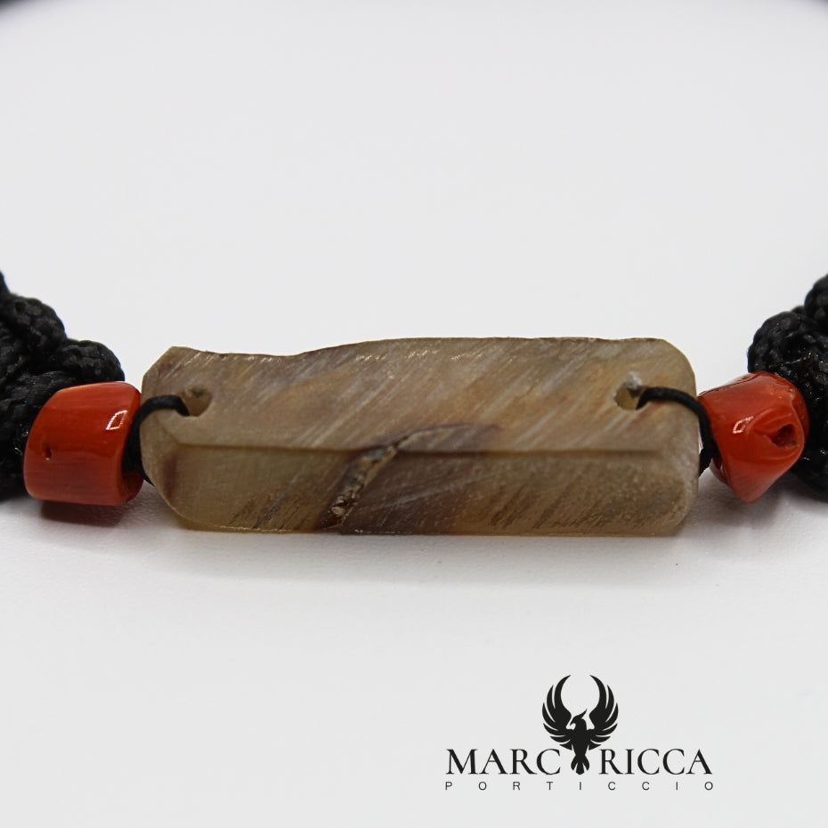 Bracelet homme Corne et Corail