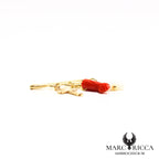Broche religieuse corail et nacre en vermeil