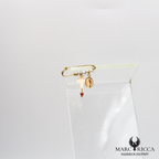 Broche Vermeil Corail perles croix et madone