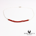 Collier chaine et perles de corail en argent