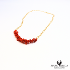 Collier chaine en argent avec corail cupolino