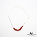 Collier chaine en argent avec corail cupolino
