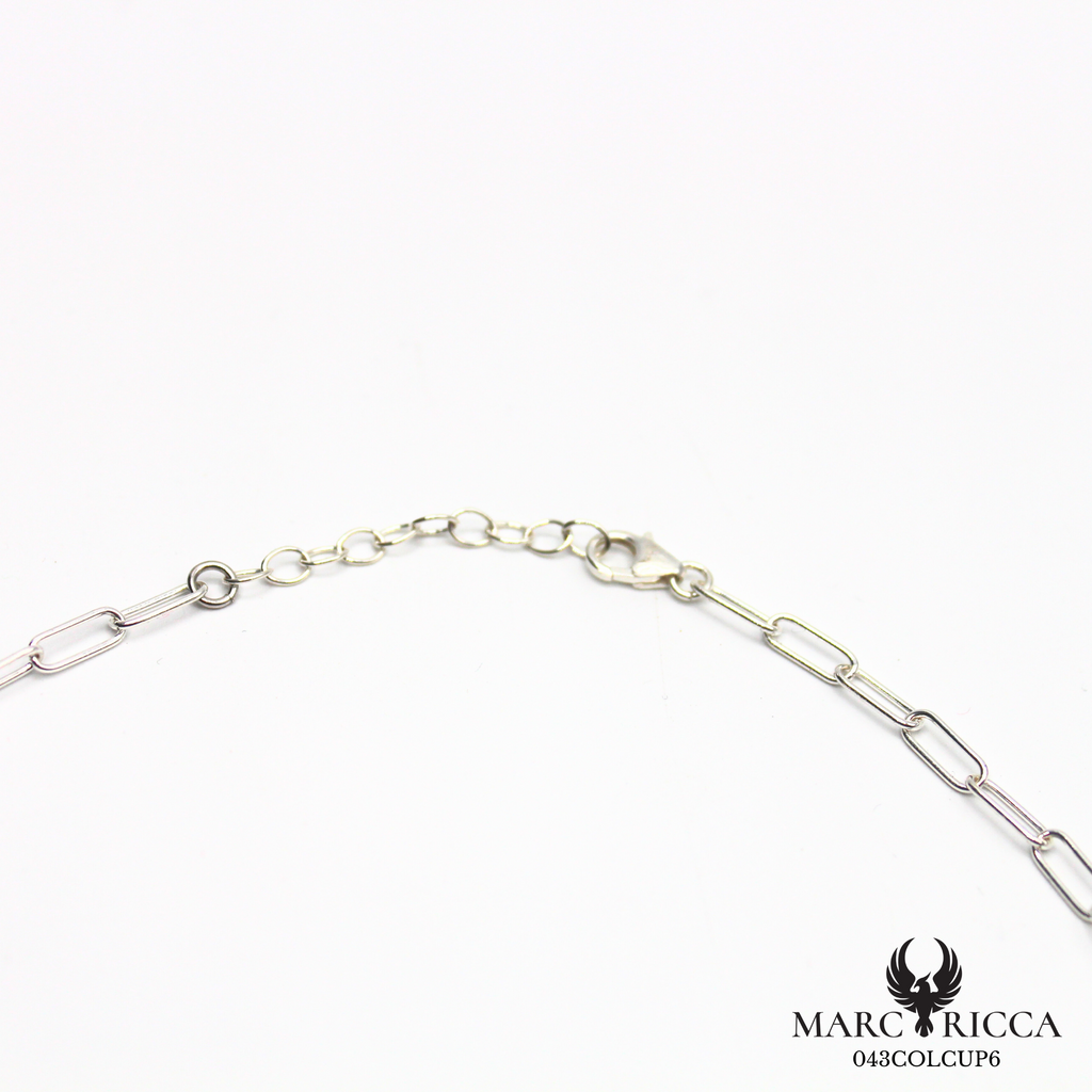 Collier chaine en argent avec corail cupolino