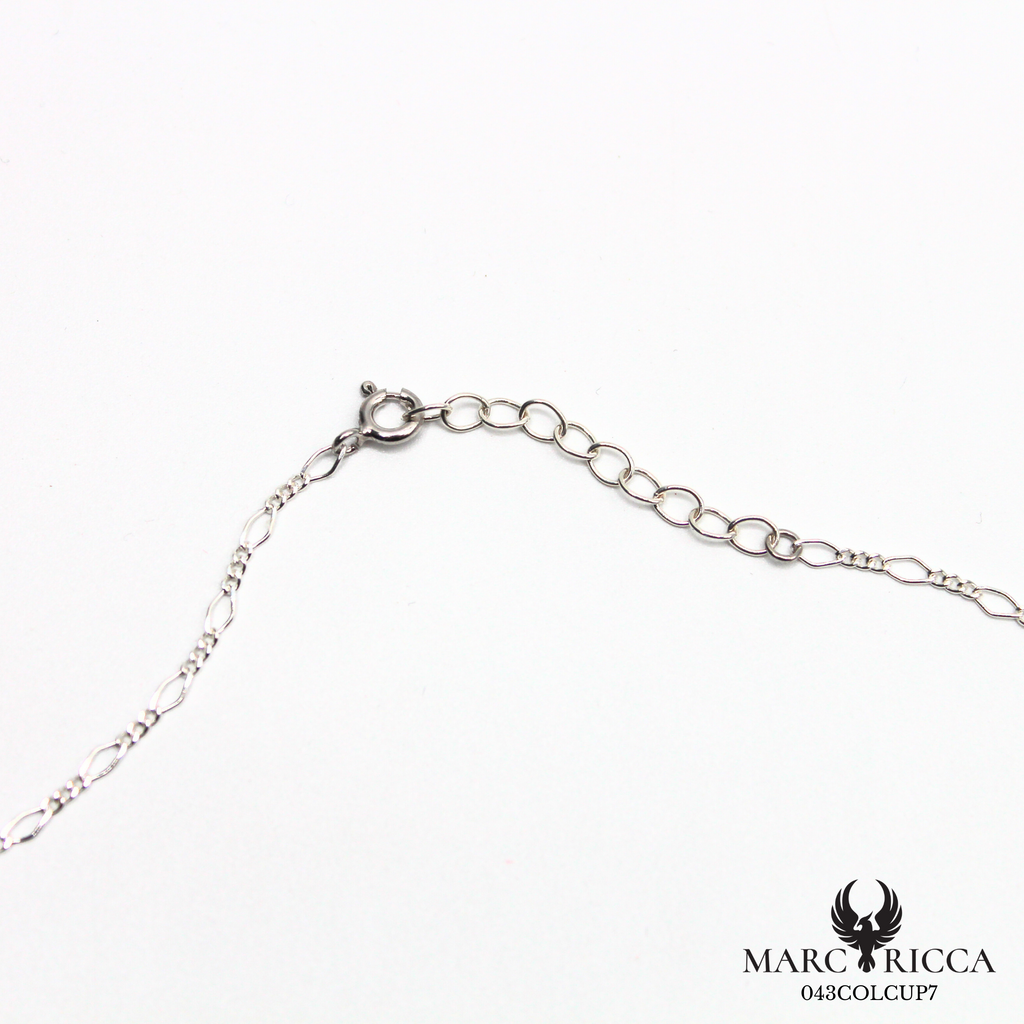 Collier chaine en argent et corail chips