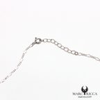 Collier chaine en argent et corail chips