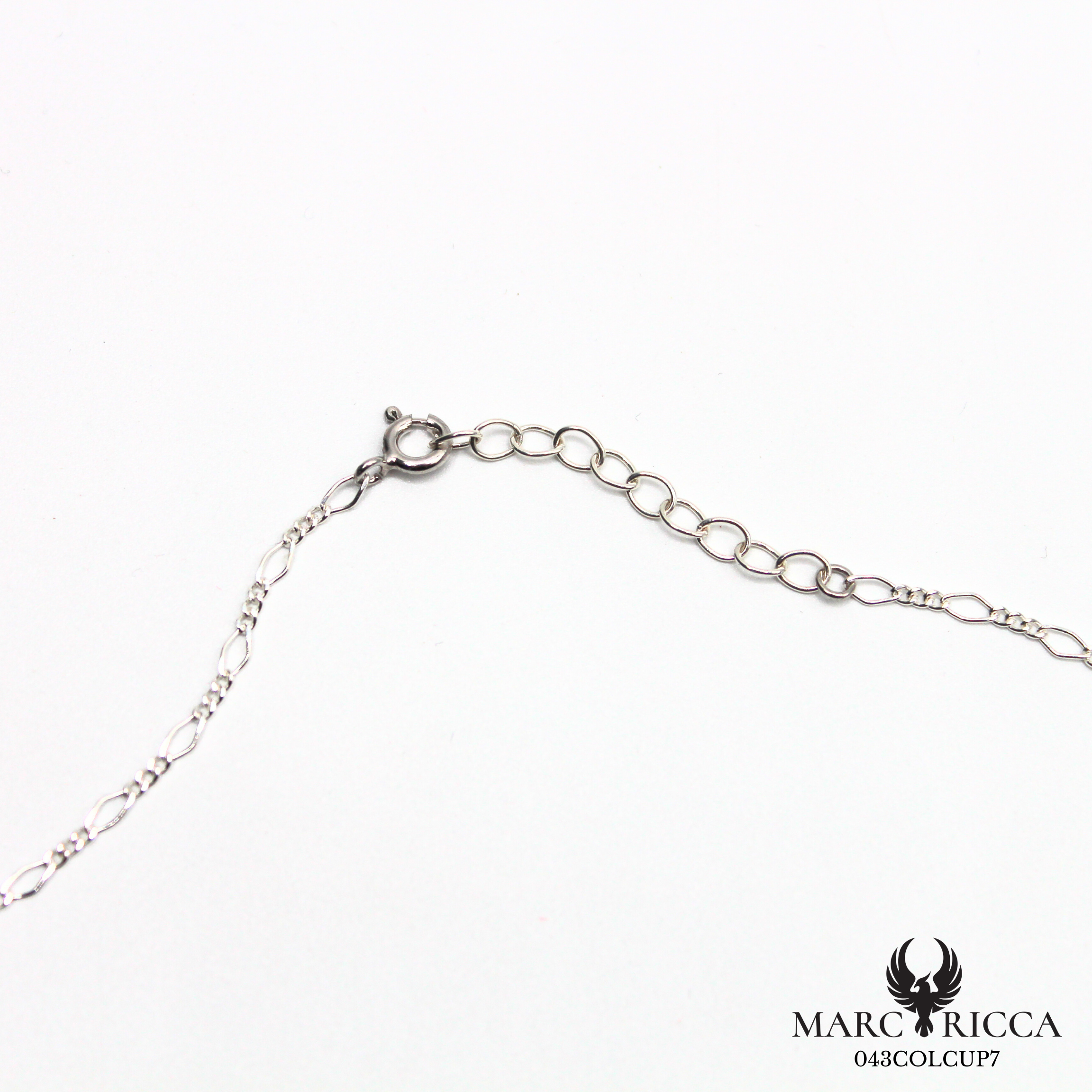 Collier chaine en argent et corail chips
