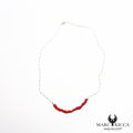 Collier chaine en argent et corail chips