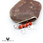 Broche Argent Corail Perles, Enfant & Tétine