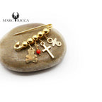 Broche Vermeil Corail Perle, Nounours, Croix & Tétine