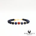 Bracelet perles lapis lazuli et corail en vermeil