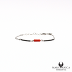 Bracelet en Argent ou Vermeil avec cristaux de Swarovski et corail