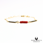 Bracelet en Argent ou Vermeil avec cristaux de Swarovski et corail