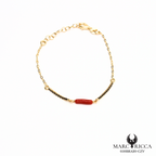 Bracelet en Argent ou Vermeil avec cristaux de Swarovski et corail