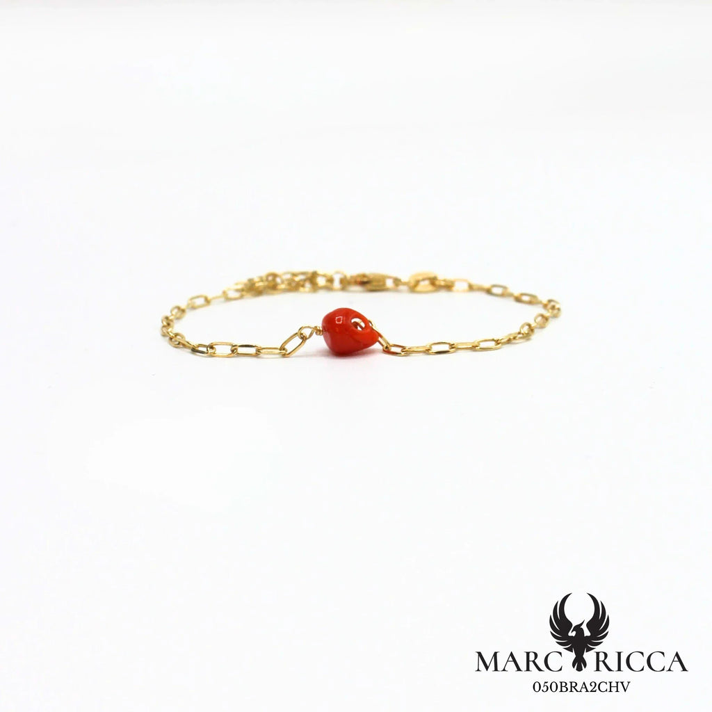 Bracelet chaîne vermeil et corail