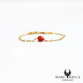 Bracelet chaîne vermeil et corail