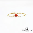 Bracelet chaîne vermeil et corail