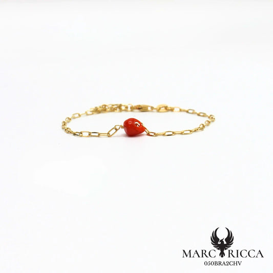 Bracelet chaîne vermeil et corail