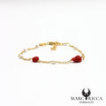 Bracelet vermeil corail et perles nacrées