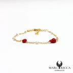 Bracelet vermeil corail et perles nacrées
