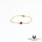 Bracelet vermeil perles nacré et corail