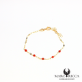 Bracelet chaine en vermeil avec perles de corail