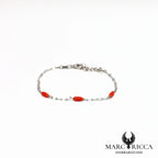 Bracelet chaîne avec corail en grains de riz