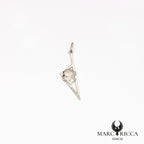 Pendentif corse stylisée avec tête de maure en argent ou vermeil