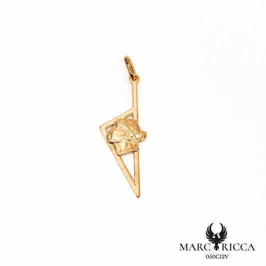 Pendentif corse stylisée avec tête de maure en argent ou vermeil