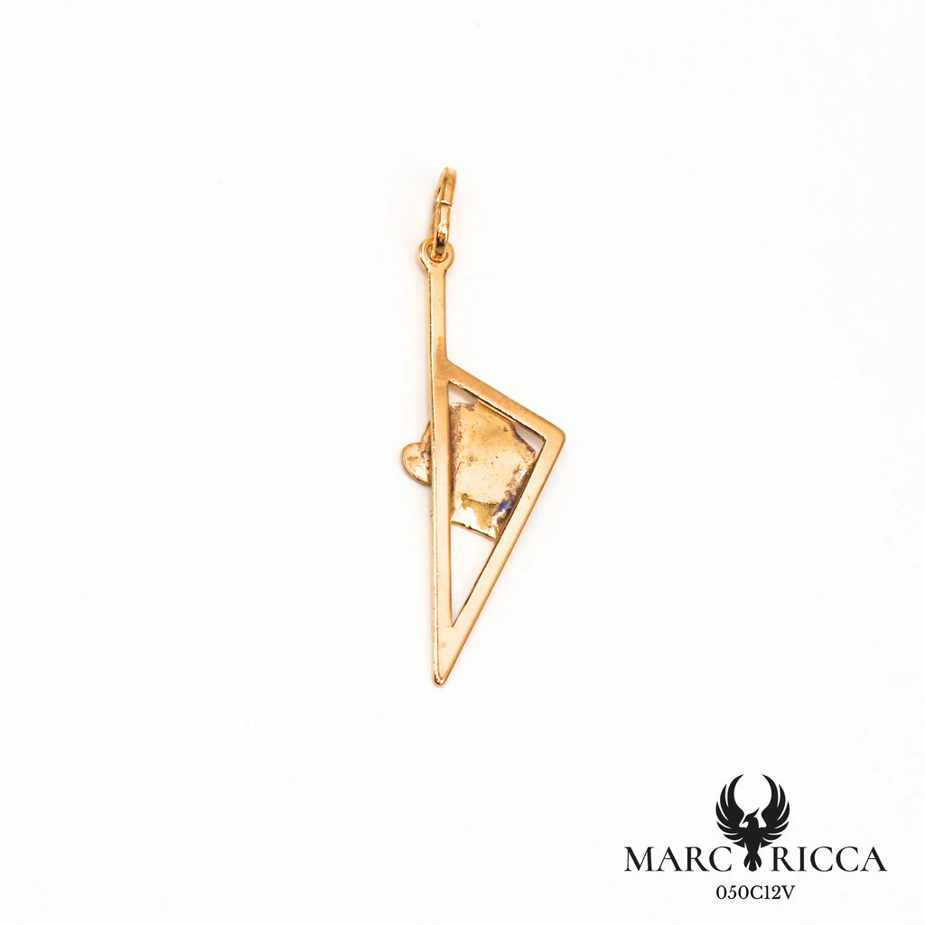 Pendentif corse stylisée avec tête de maure en argent ou vermeil