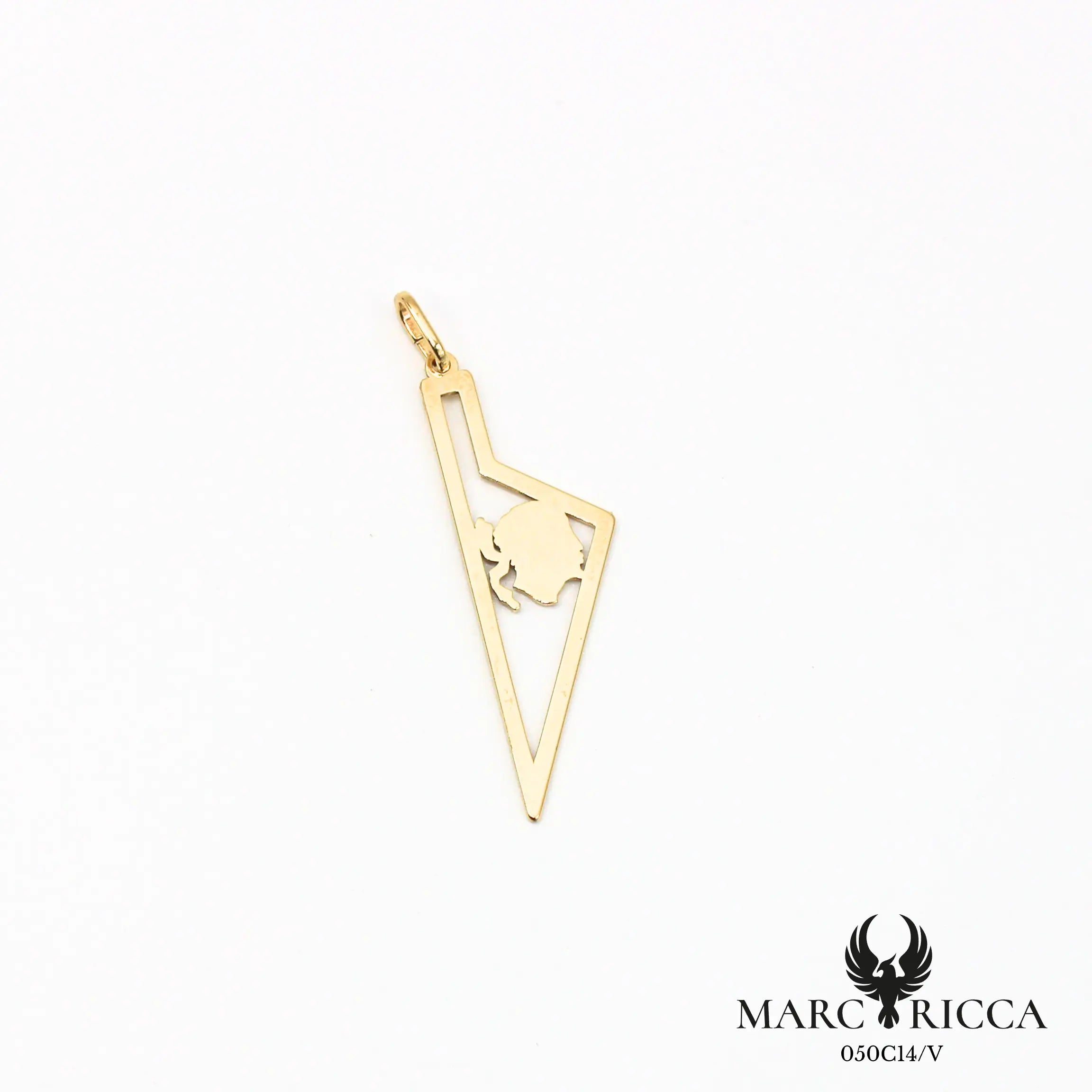 Pendentif corse stylisée avec tête de maure en argent ou vermeil