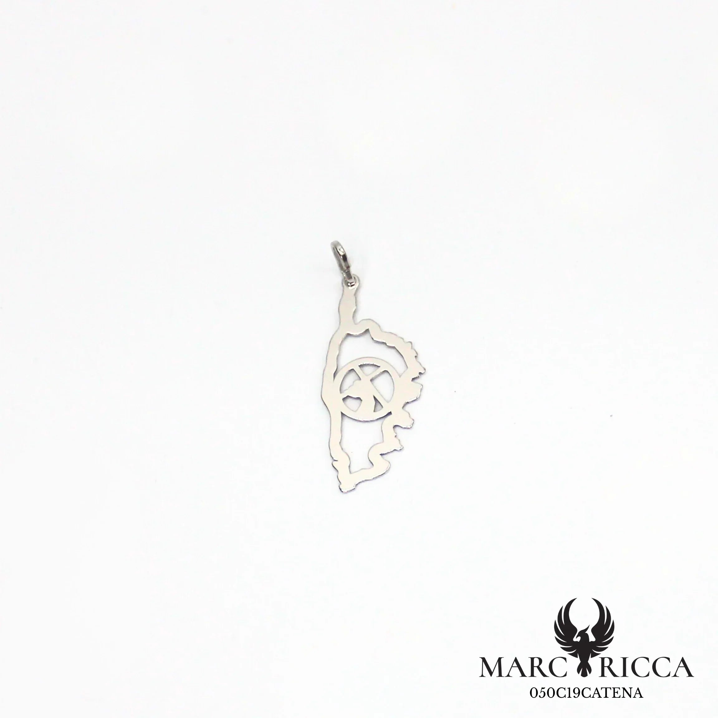 Pendentif corse en argent avec catenacciu au centre