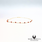 Collier chaîne en vermeil avec perles de corail