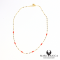 Collier chaîne en vermeil corail en grains de riz