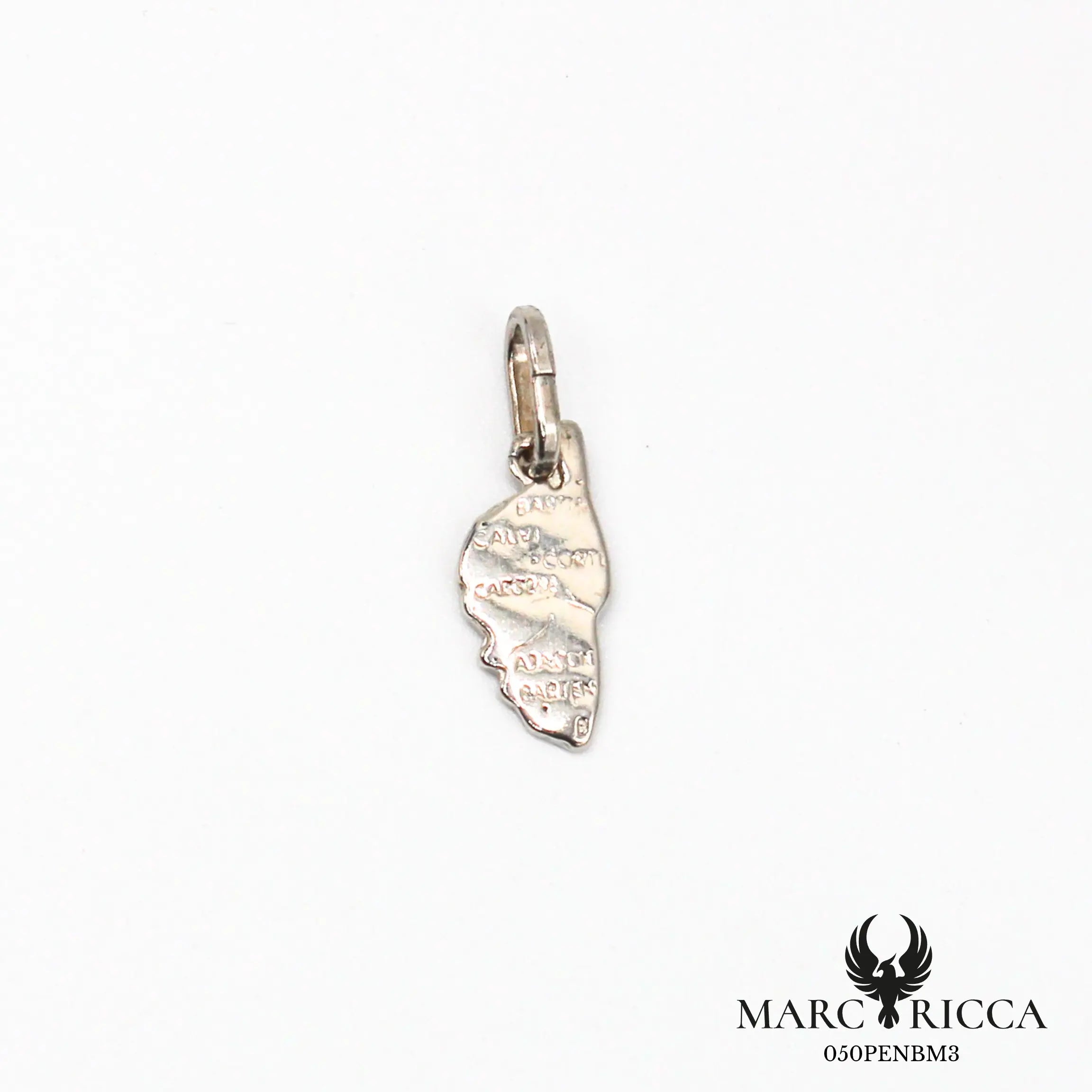 Pendentif corse avec villes gravées en argent ou vermeil