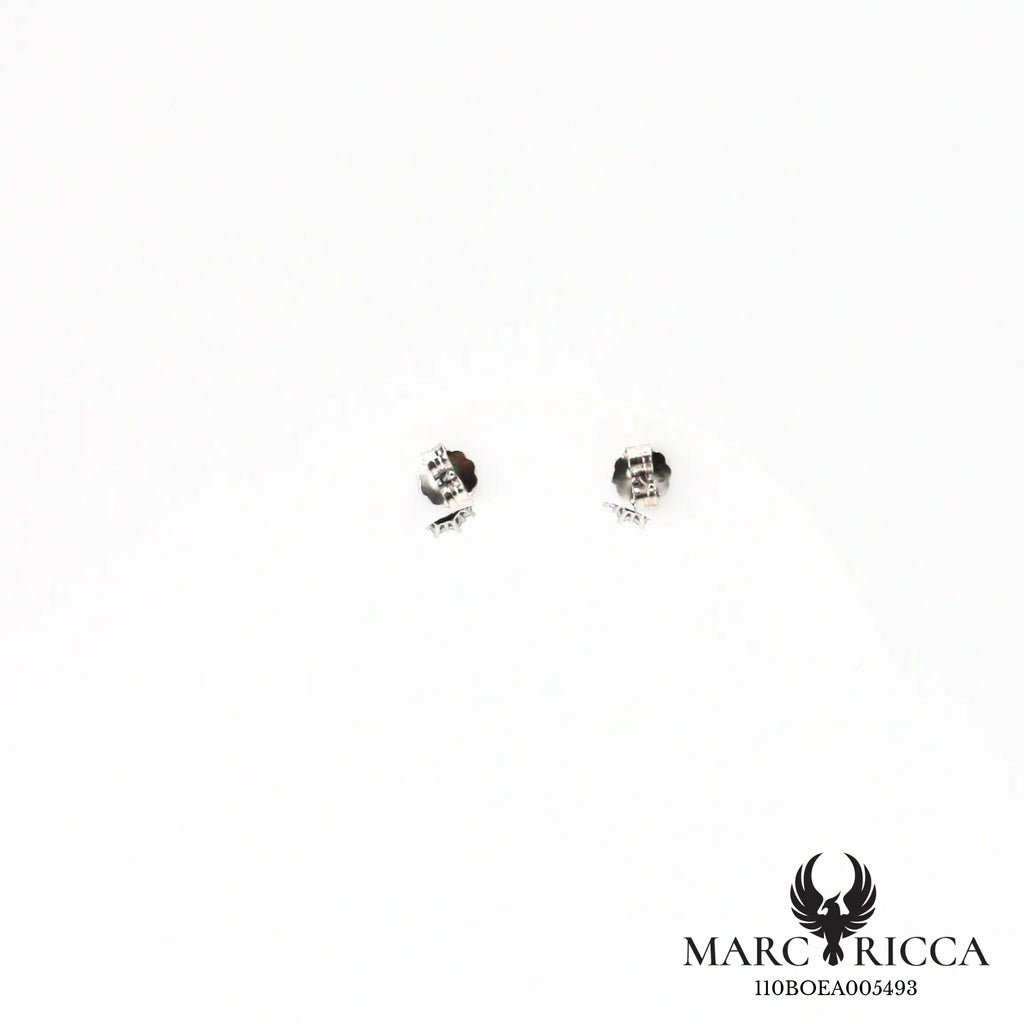 Boucles d'oreilles clous ovales zirconium rose