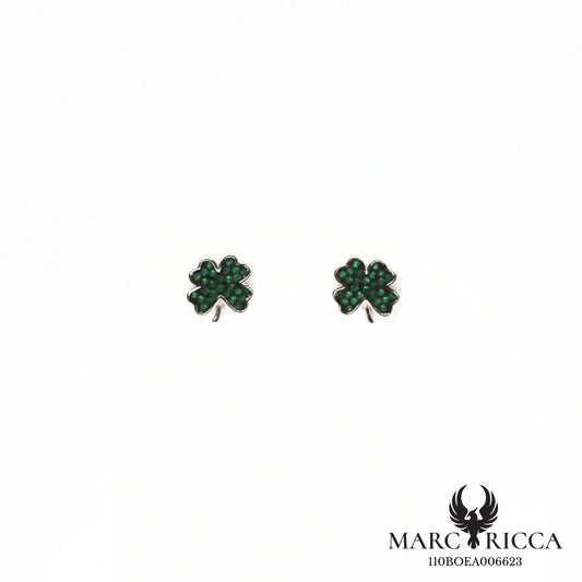 Boucles d'oreilles clous trèfles en argent